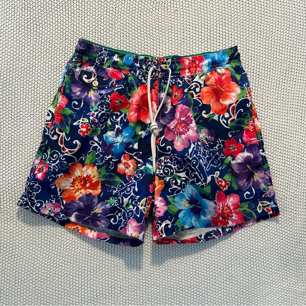 Polo Ralph Lauren XL/TG Floral Multicolor Men’s  Swimwear Embroidered Pocket